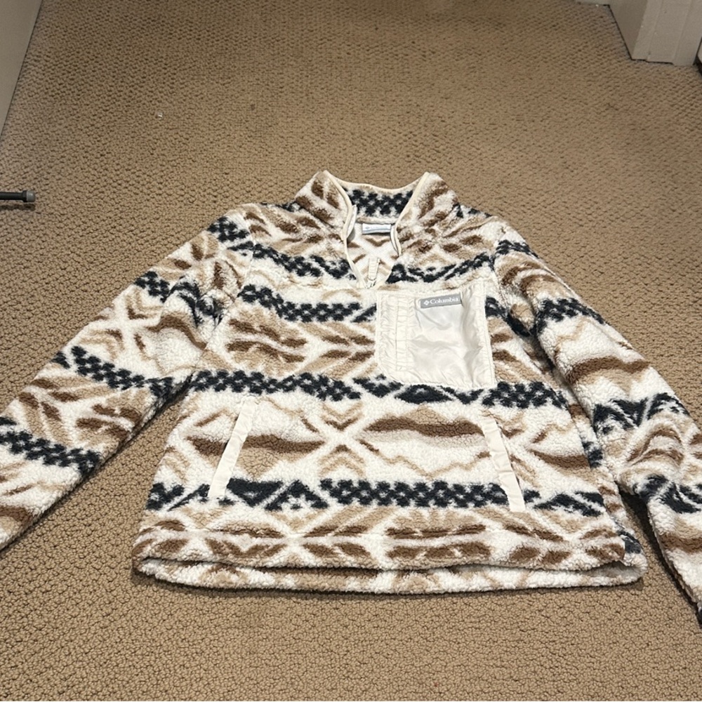 Columbia Women's Geometric Sweater - Brown, White, and Black